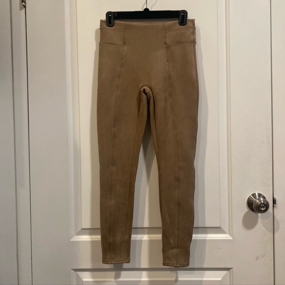 Spanx Faux Suede Leggings in Color Camel - Picture 4 of 5
